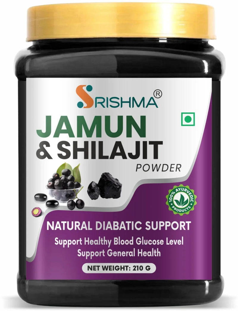 Jamun and Shilajit Powder – 210g | Ayurvedic Blood Sugar, Energy & Immunity