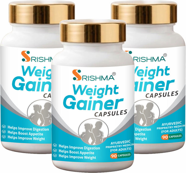 Srishma Weight gainer capsule fuels your workouts and accelerates body transformation 90 Capsule( Pack of 3)