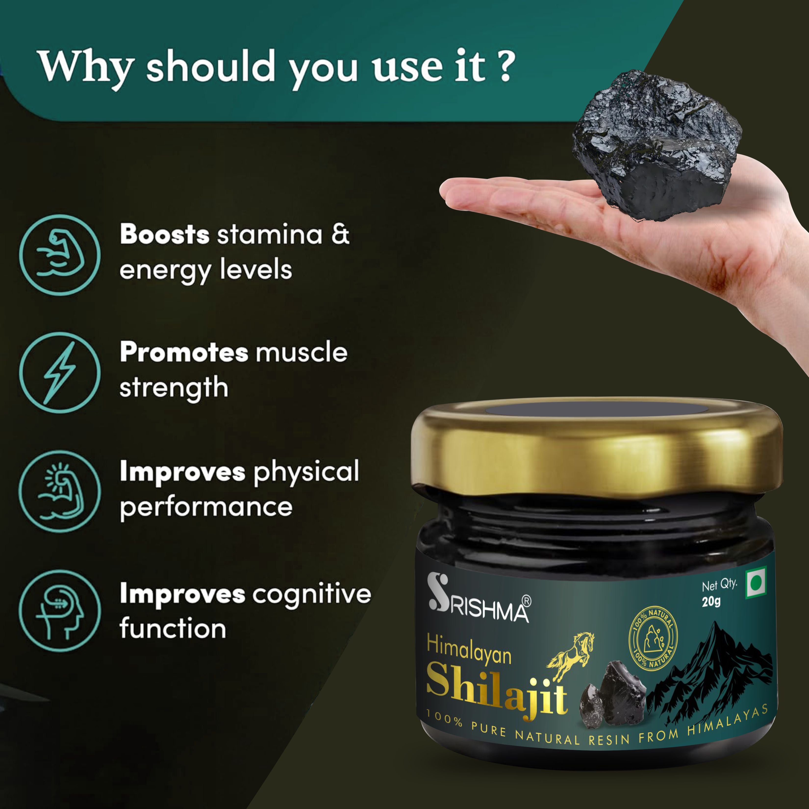Himalayan Shilajit Resin for Strength, Power & Boosts Stamina | 100% Ayurvedic