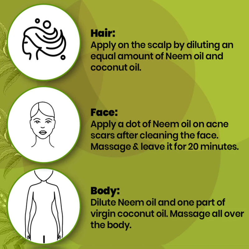 Cold Pressed Pure Neem Oil for Hair Dandruff | Neem Oil For Skin | Neem