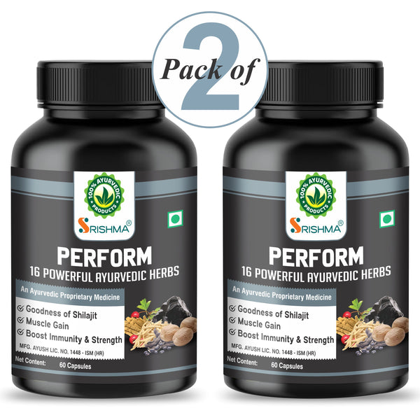 Srishma Ayurvedic Capsules Goodness of Shilajit | Stamina & Strength | For Men ( 2x60 Capsules  )