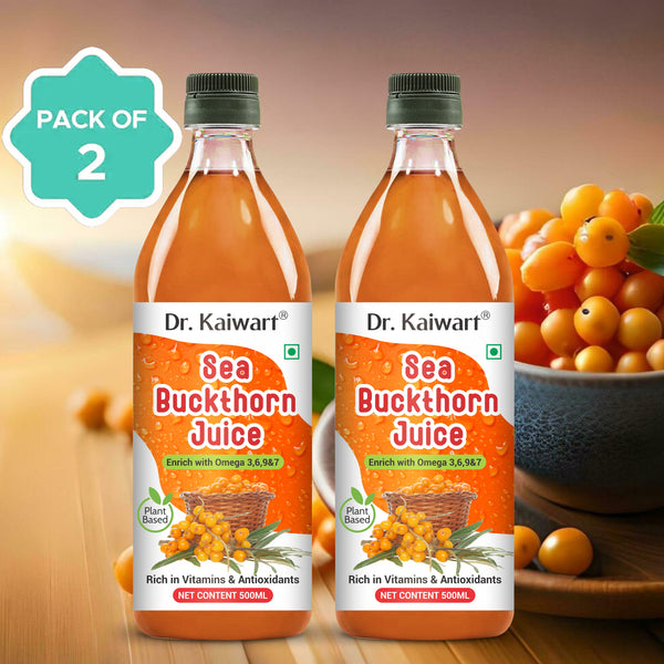 DR. KAIWART Sea Buckthorn Juice, Himalayan Berry, Enrich With Omega 3,6,9 & 7 (2 x 500 ml)