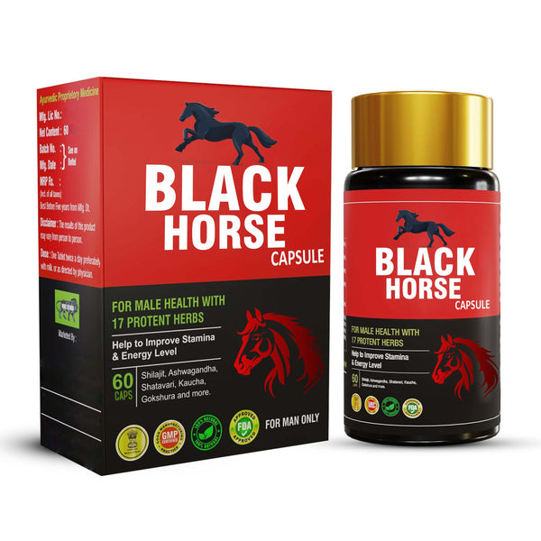 Black Horse Capsule for Men – Ayurvedic Immunity Booster & Strength Support | 60 Capsules