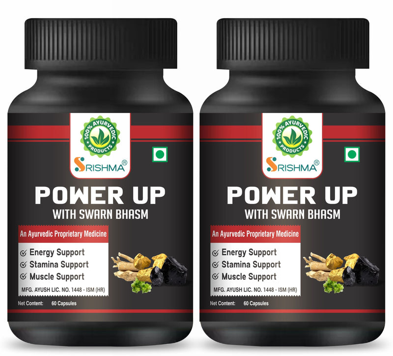 Power-Up Capsules with Swarn Bhasm for Strength, Stamina & Performance